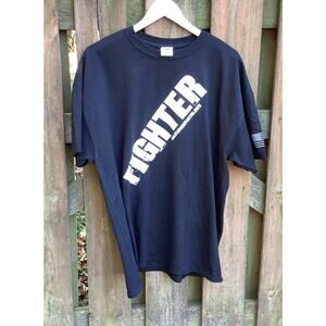 Full Fledged Fighter T Shirt Large Black Distressed Graphic BJJ MMA Gym NWOT